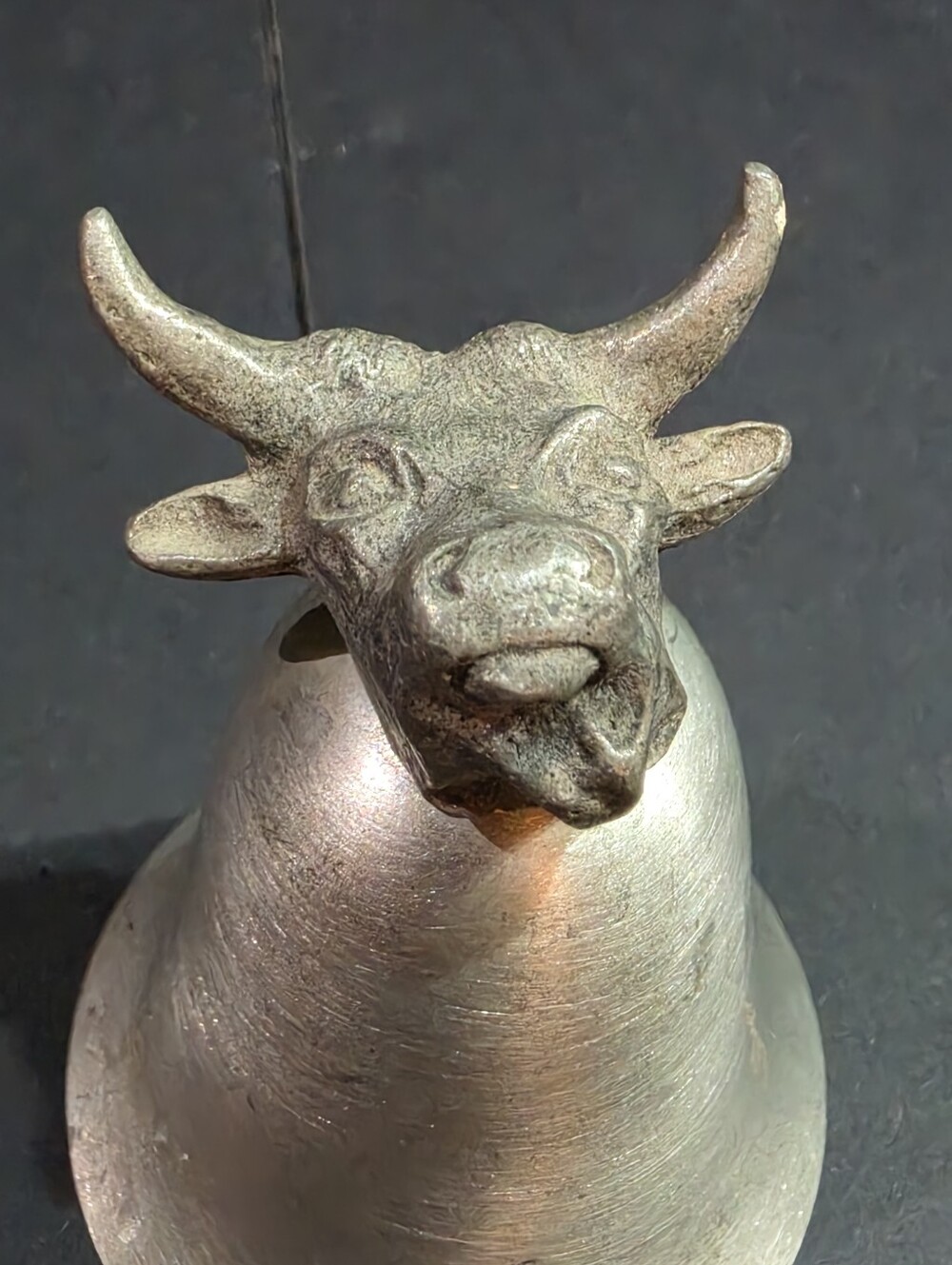 Vintage Towle Pewter Bull Head Stirrup Cup Shot Glass Jigger